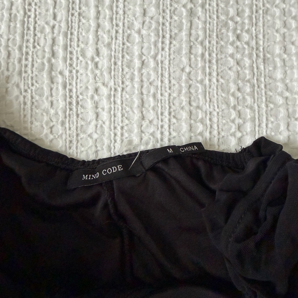 Mind Code Black Ruched Blouse - Picture 3 of 3